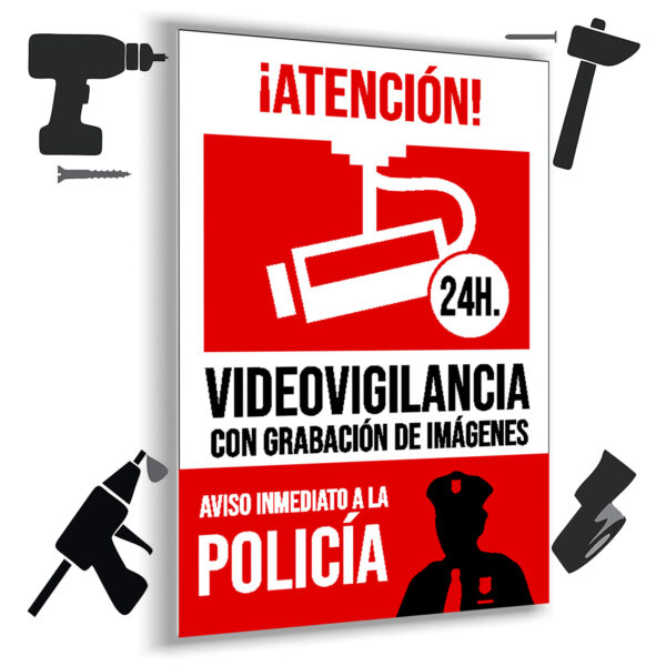 Placa vinilo videovigilancia