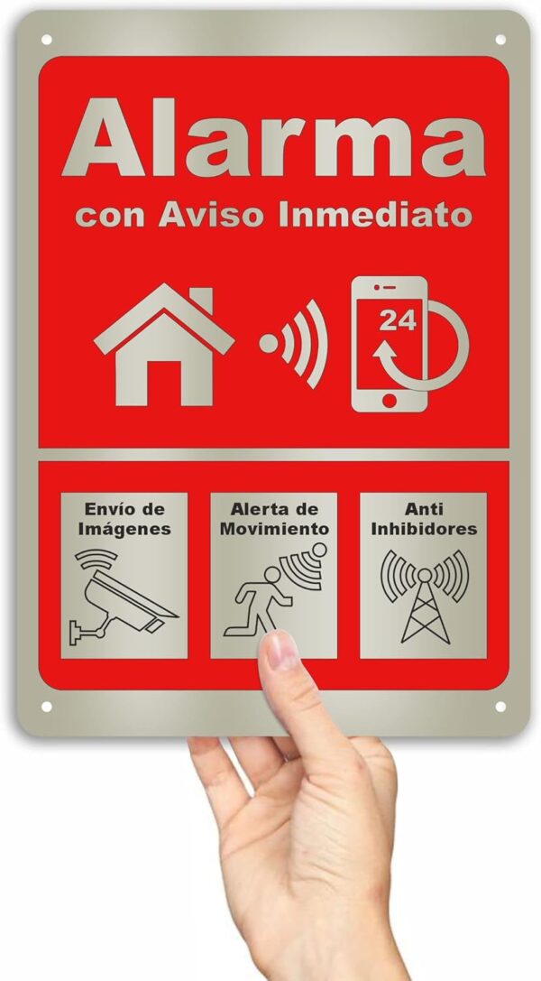 Cartel alarma de seguridad