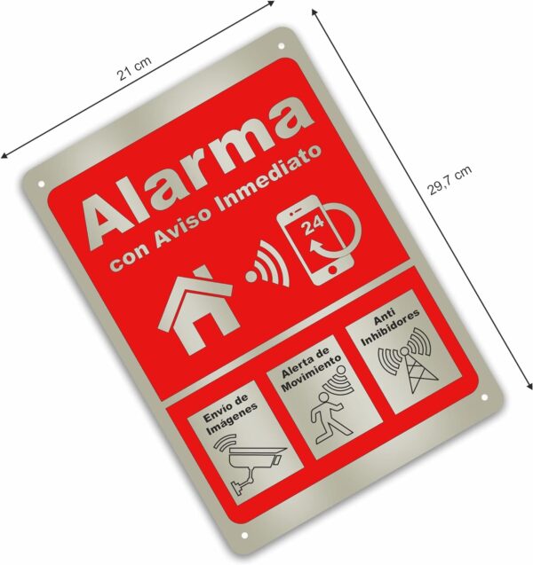 Cartel alarma de seguridad
