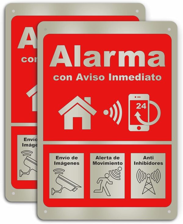 Cartel alarma de seguridad
