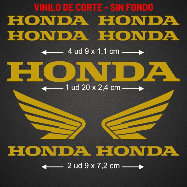 Pack 7 Pegatinas adhesivas vinilo Honda para moto, coche, casco