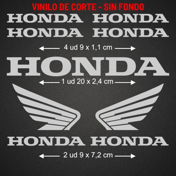 Pack 7 Pegatinas adhesivas vinilo Honda para moto, coche, casco